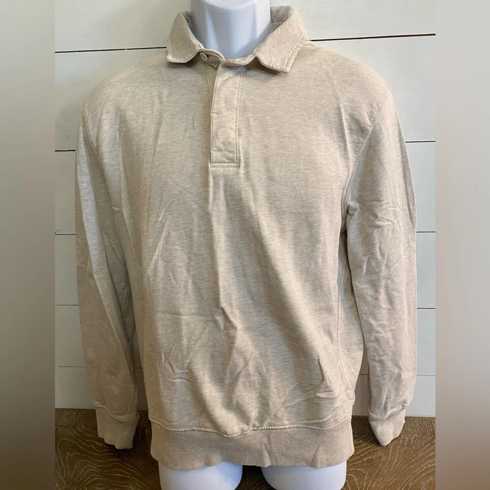 J Crew Men’s Sz‎ M? Natural Rugby Pullover Sweatshirt